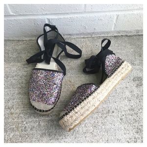 Free People Paradise Glitter Espadrille Sandals